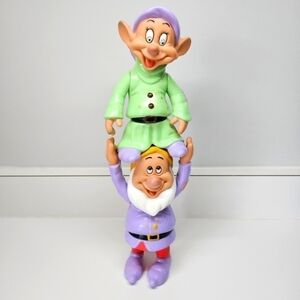 VINTAGE Disney Snow White Stackable Sneezy Dopey Dwarfs Figures 1992 Mattel